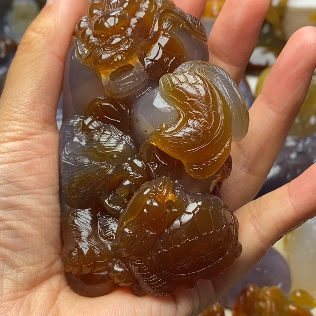 安***钢玛瑙/玉髓未镶嵌把件