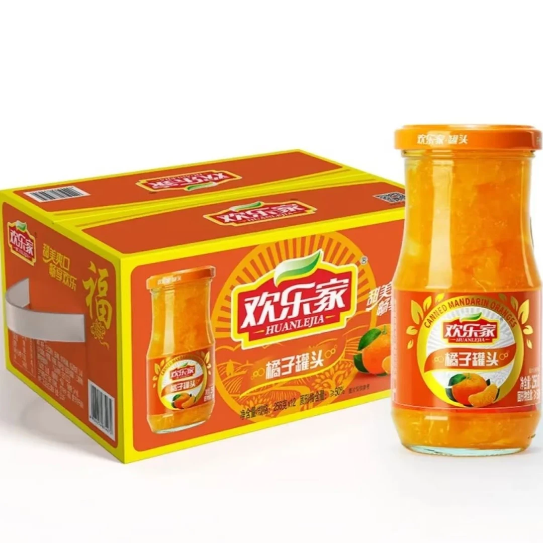 欢乐家橘子罐头256克*12休闲小零食