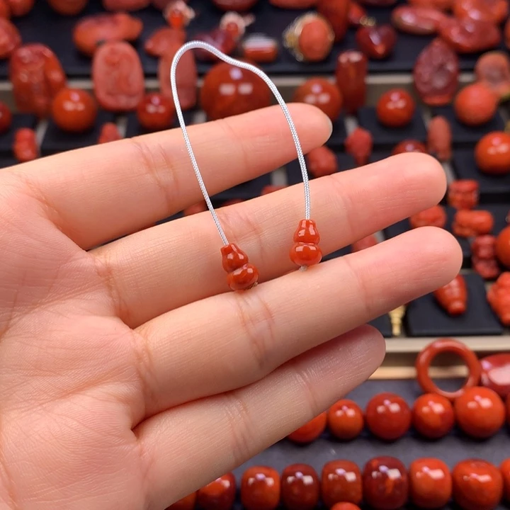 南红玛瑙未镶嵌葫芦弟子珠6MM+
