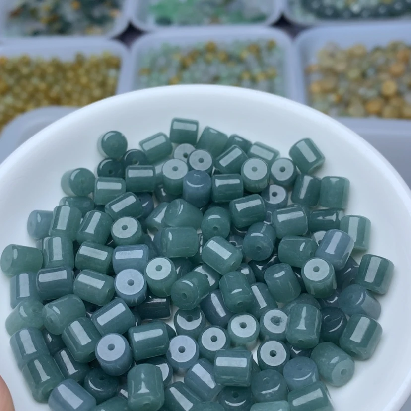 【闪购商品】翡翠手链未镶嵌卡6.5*7.1蓝水桶珠20个