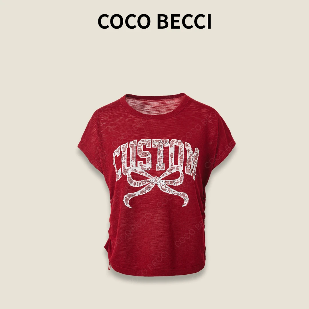 COCO BECCI【蝴蝶T】飞飞袖清透短袖T恤CFLJB332042