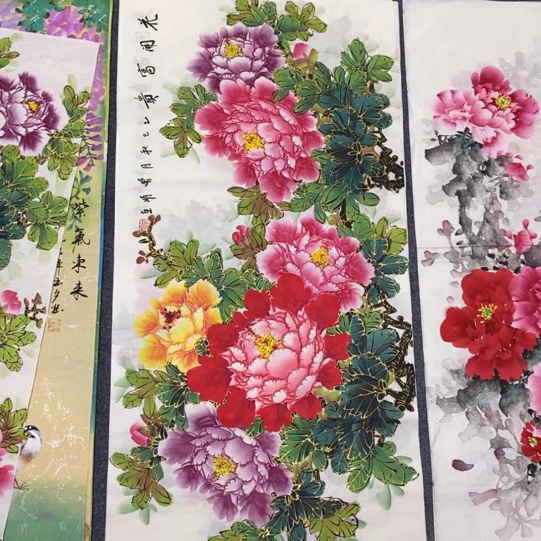 国画尺寸100✖️50三尺精品牡丹