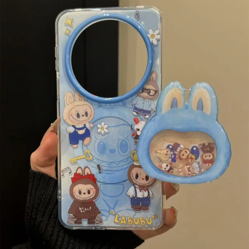 适用华为mate70pro+手机壳苹果16pro小怪兽摇摇乐磁吸支架mate60