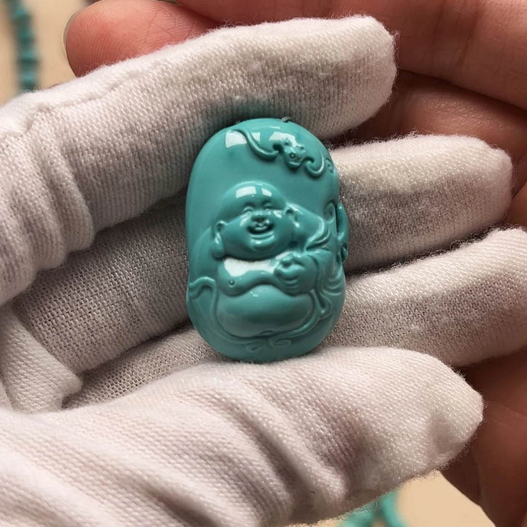 绿松石弥勒吊坠未镶嵌