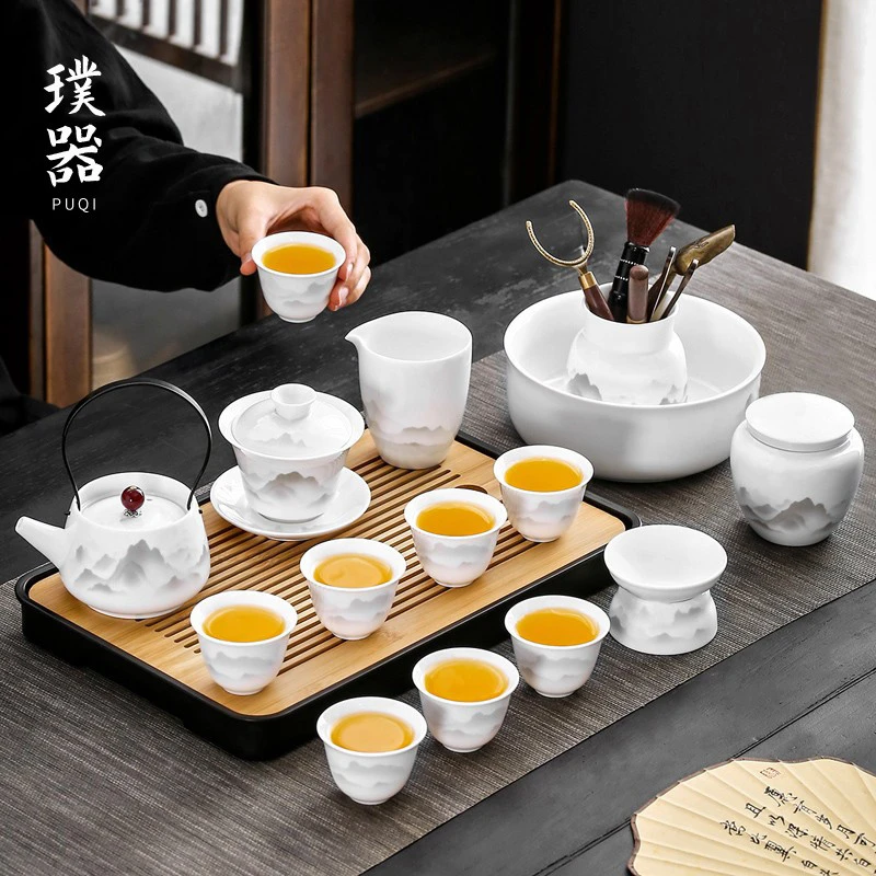 德国羊脂玉瓷茶壶茶具套装2025陶瓷家用办公会客高端复古新款茶杯