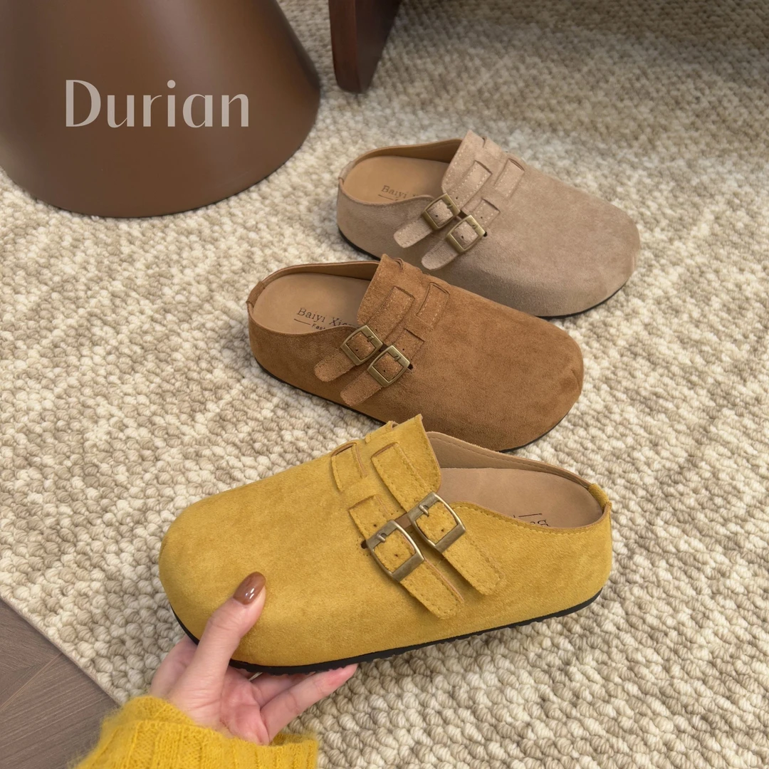 春夏新款厚底内增高勃肯鞋女外穿小个子懒人一脚蹬百搭包头半拖鞋