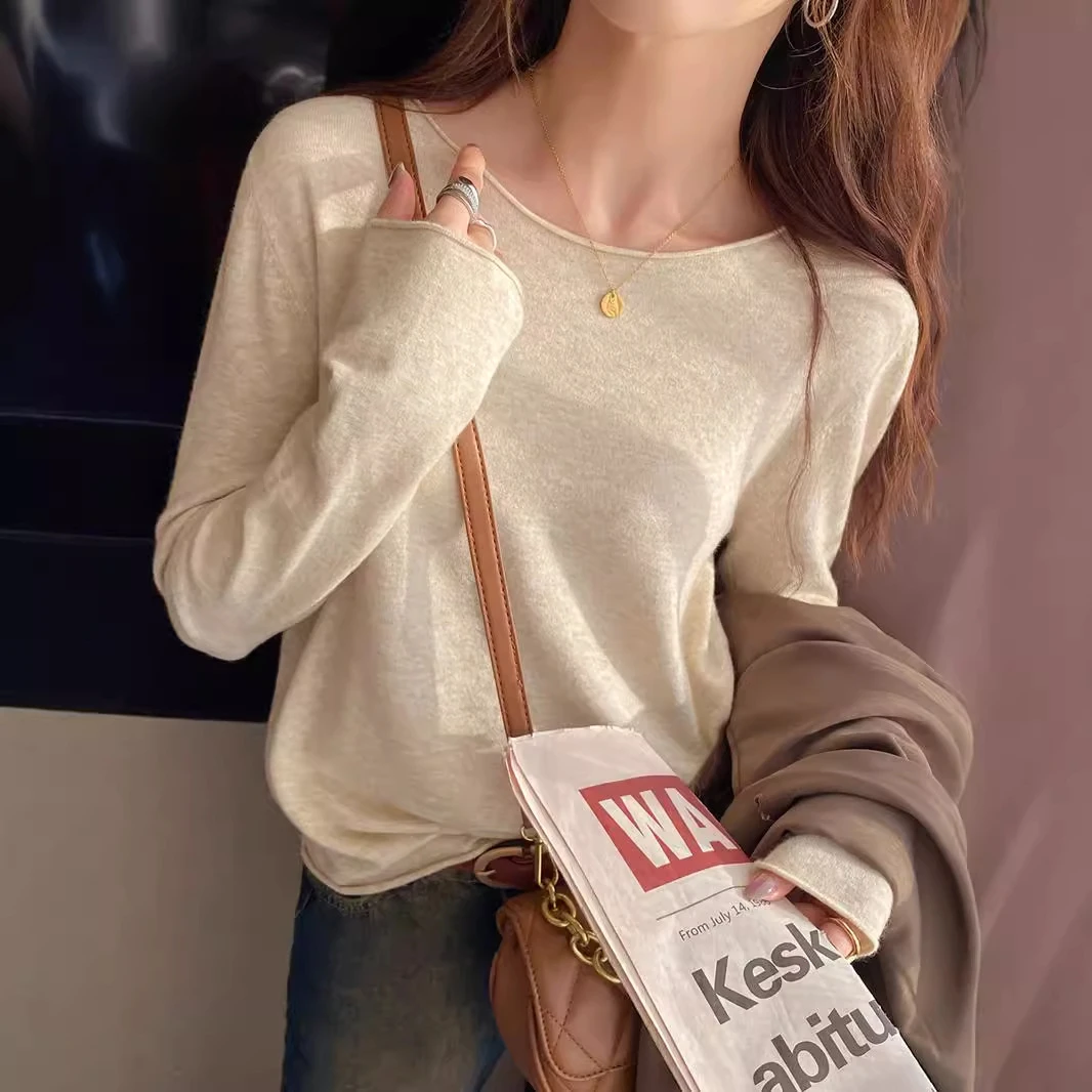 内搭打底衫2025新款女早秋针织衫薄款秋冬毛衣高级感洋气秋装上衣