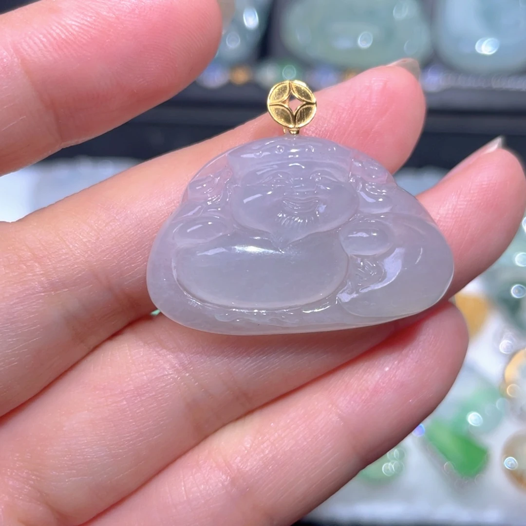 颈饰18K金镶嵌翡翠翡翠