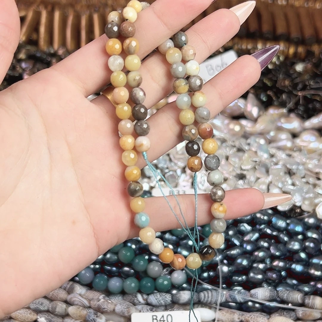 玛瑙/玉髓合金珠宝半成品b79 6m 天河石一条