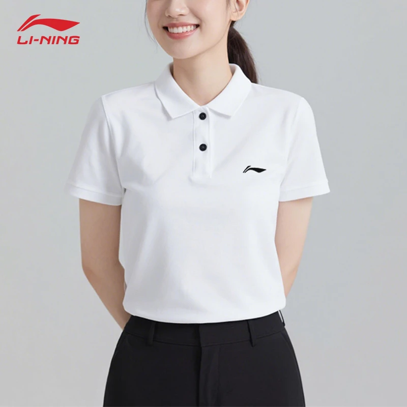李宁polo衫男女同款夏季新款纯色透气简约百搭翻领时尚休闲短袖