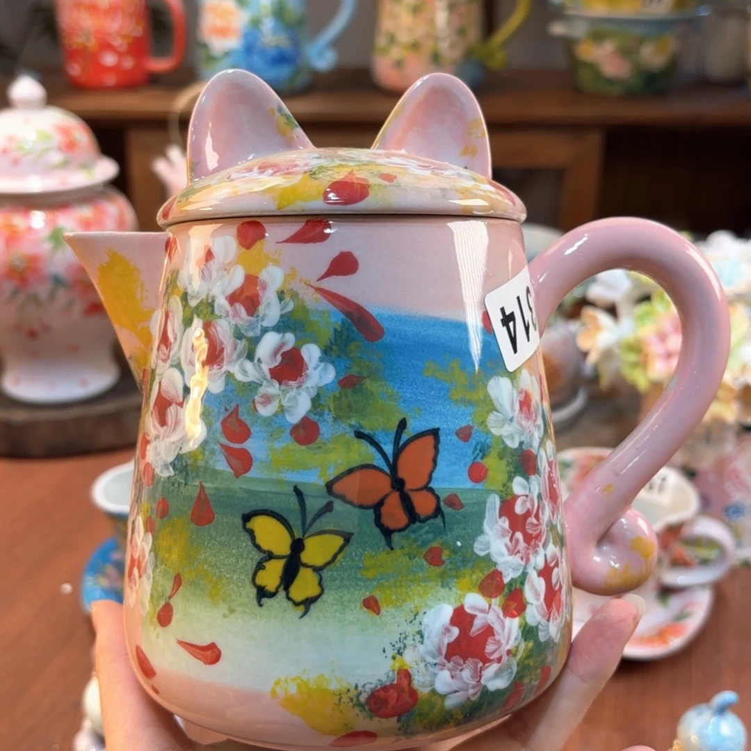 景德镇手绘高温釉下彩陶瓷茶具