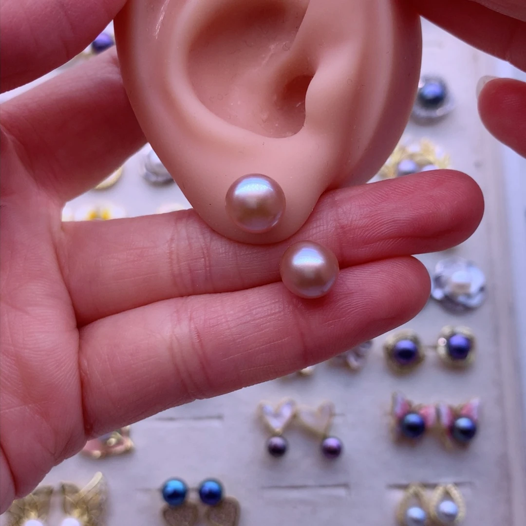 淡水珍珠耳饰合金
