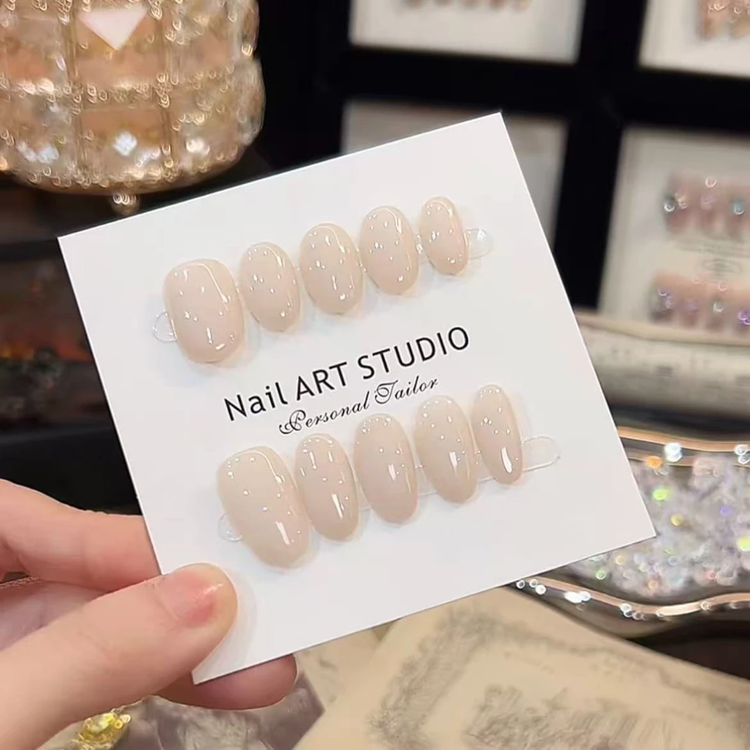 【 吉祥如意】抒雅手工穿戴甲纯欲气质指尖渐变淡雅高级指甲贴