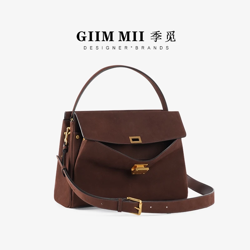 GiiMMii大号乐陶包磨砂皮手提斜挎单肩大容量百搭托特包