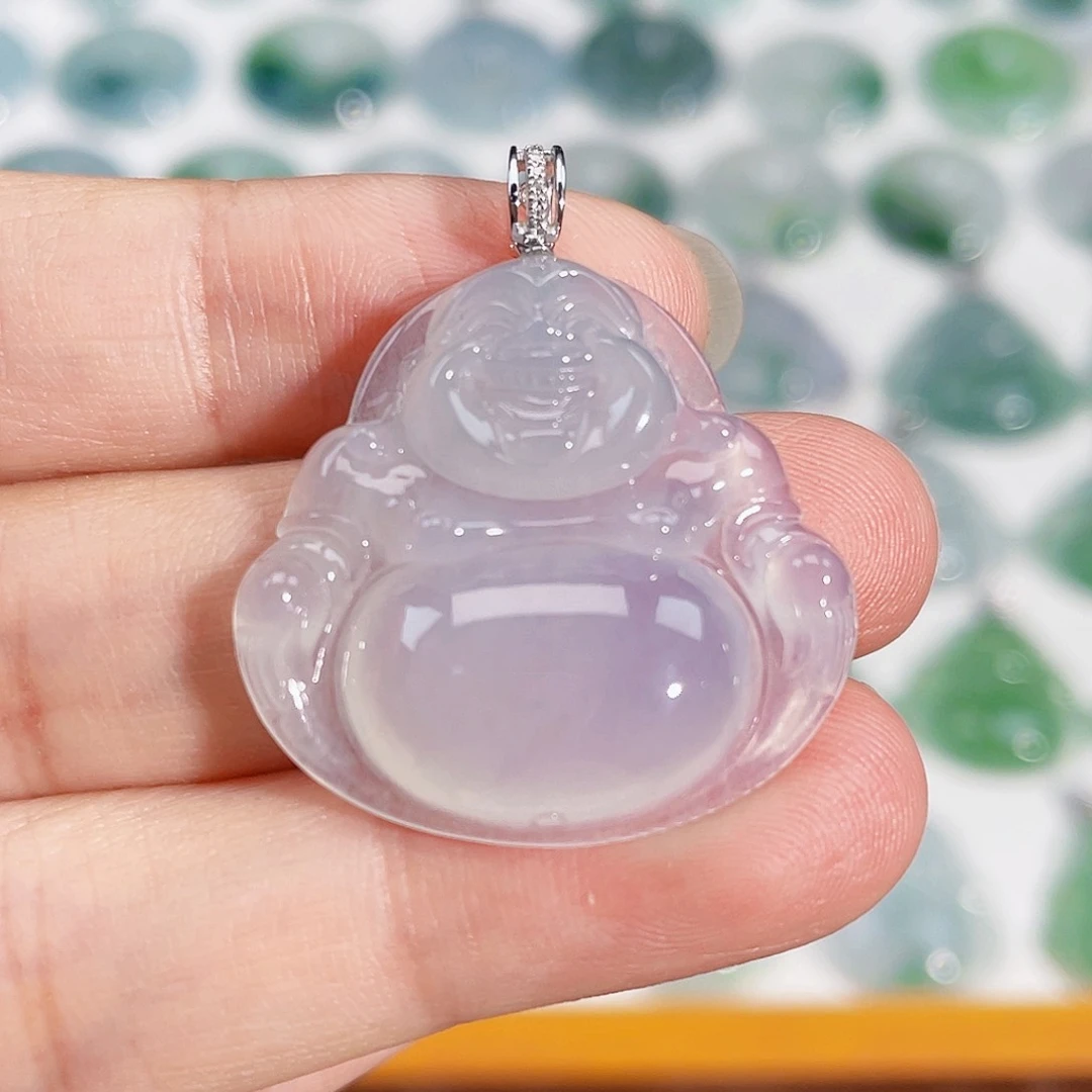 颈饰18K金镶嵌翡翠吊坠