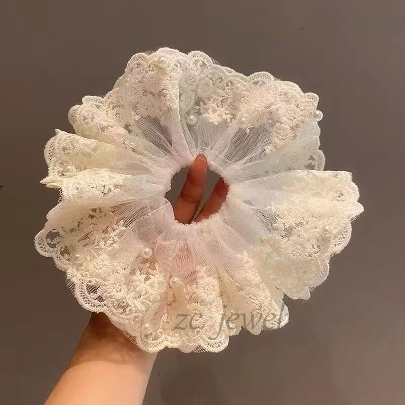 【95%好评率】2025新款蕾丝花边发圈头绳扎头发大肠圈法式高级轻奢