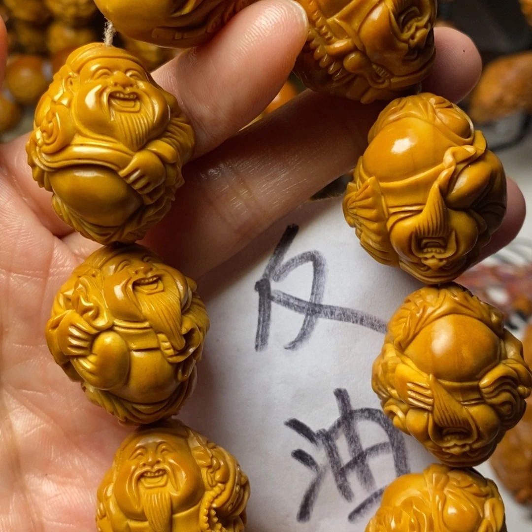 方***手串/手链橄榄核上色财神精品