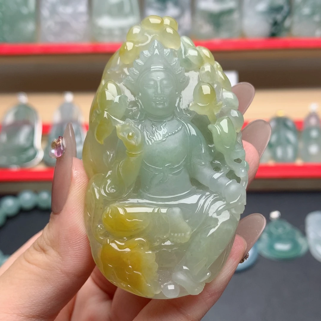 H***H翡翠未镶嵌颈饰度母