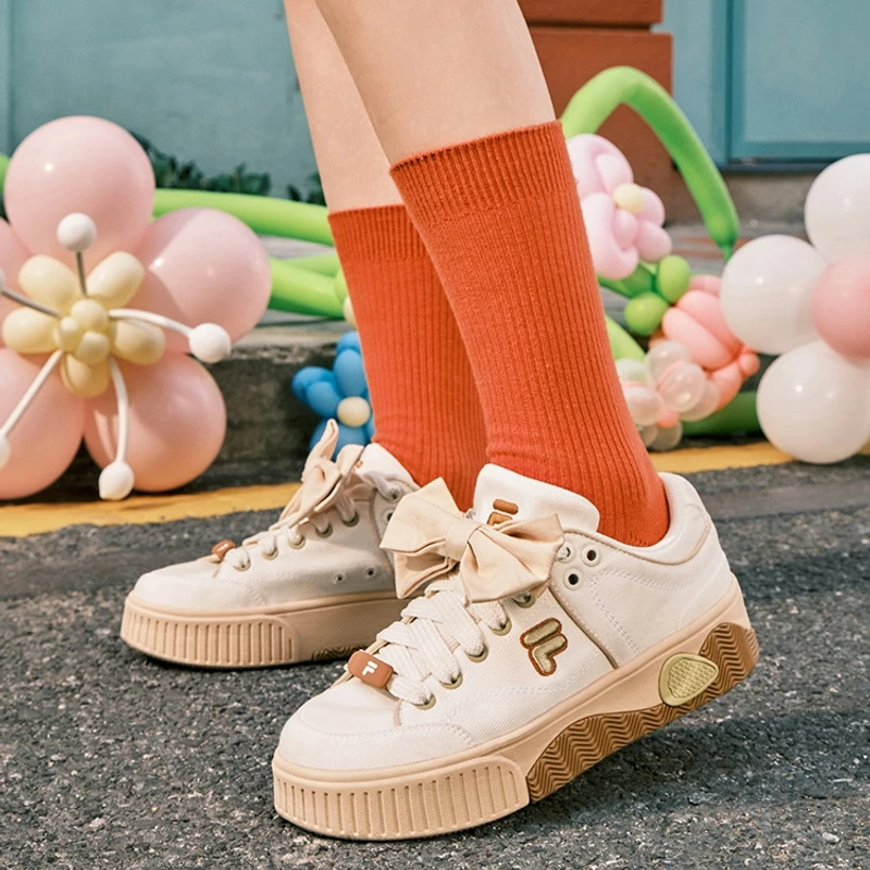 FILA FUSION斐乐透气STACK滑板鞋25春夏韩版时尚板鞋 T12W432205F