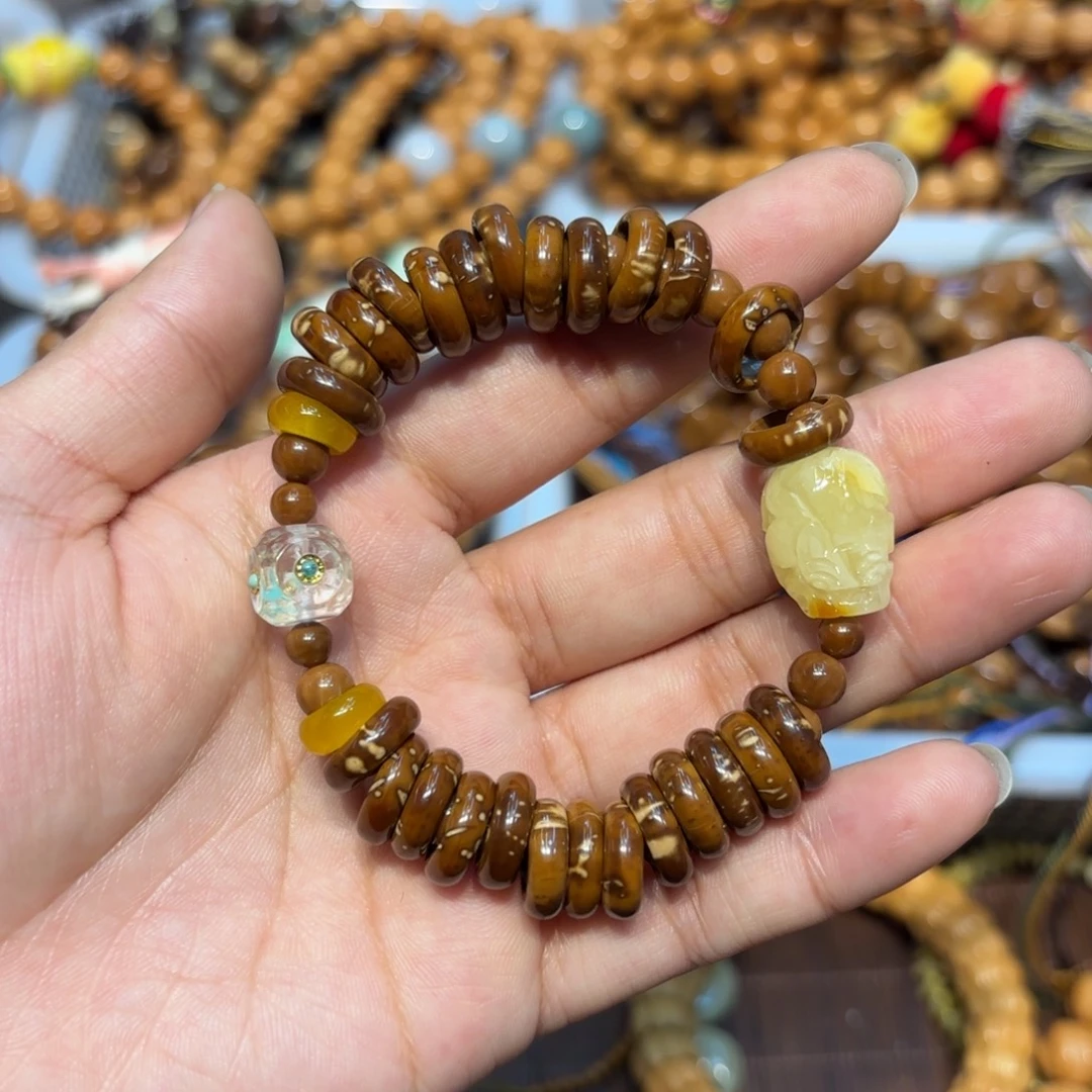 吊坠白玉菩提特级紫金鼠甜甜圈手串