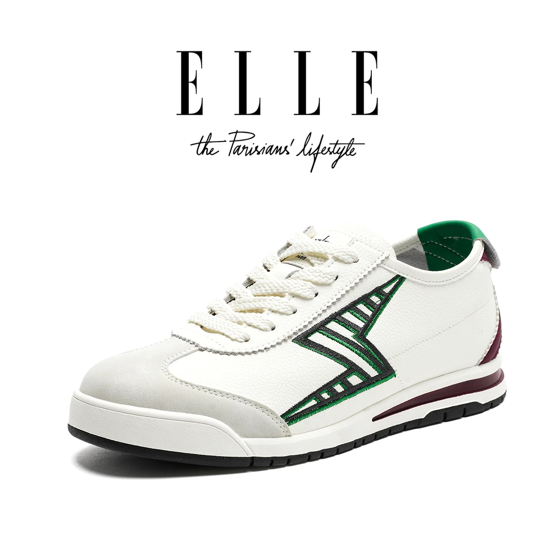 ELLE出游穿搭明星同款软底复古德训鞋女25新款百搭休闲运动阿甘鞋