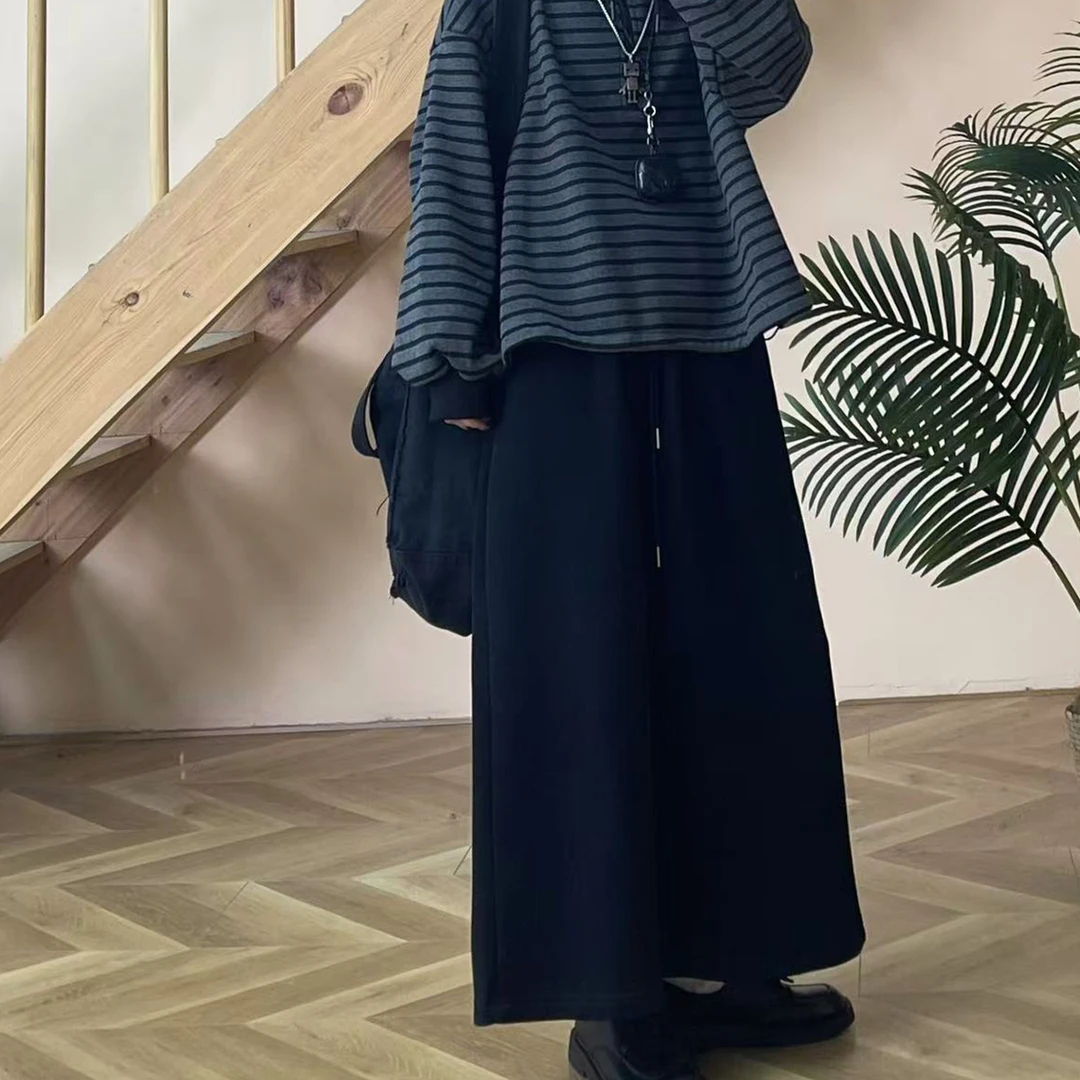 时尚文艺风百搭加绒半身裙73082