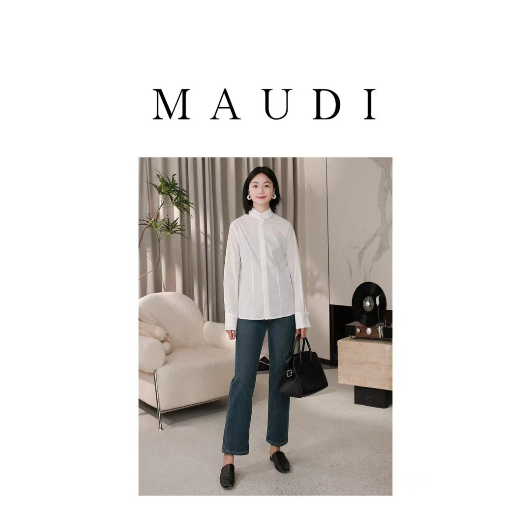 MAUDI【 碧落 中式上衣】新中式国风精致秀气立领盘扣衬衫8075