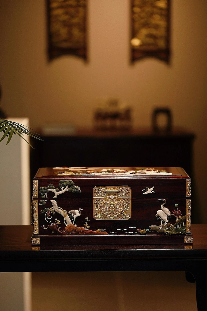 《双喜》木制木盒包装（带）