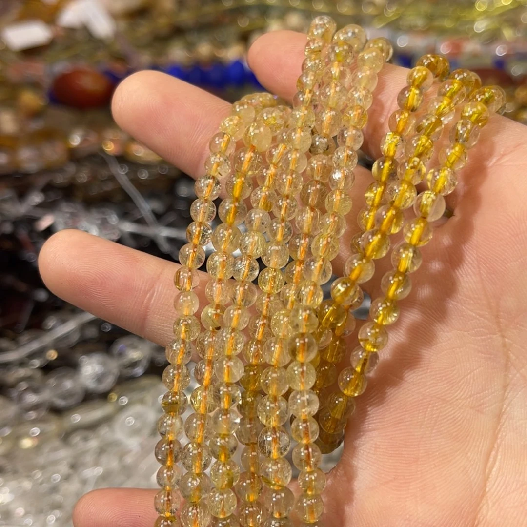 发晶银S925镶嵌珠宝半成品金发晶卡5