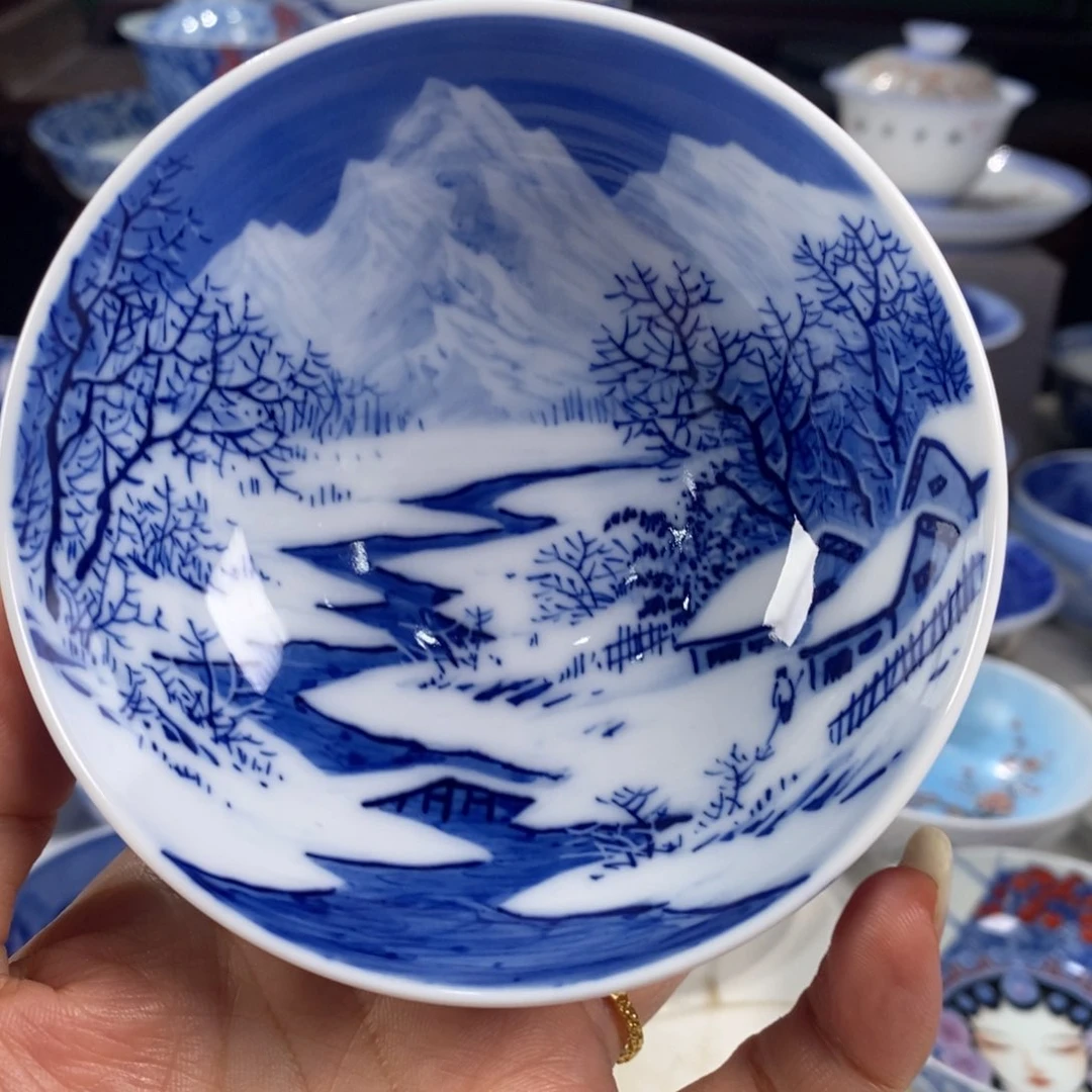 青花雪景主人杯杯