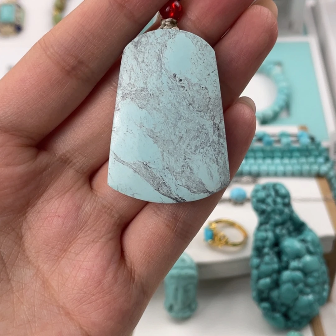 绿松石未镶嵌无事牌