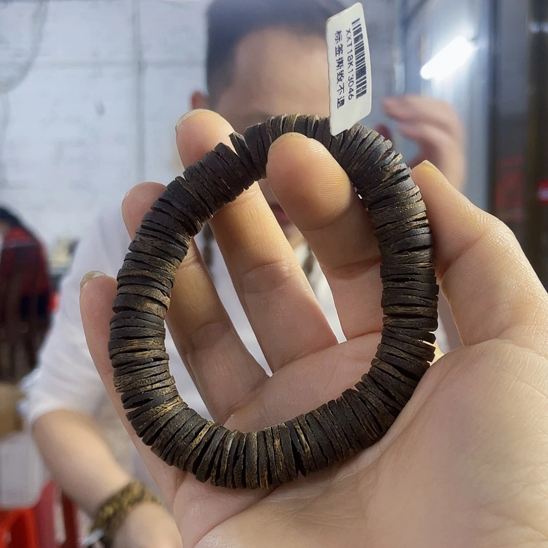 沉香手串棋楠蓝宝石沉水片珠单圈1.2/22克多样性发一