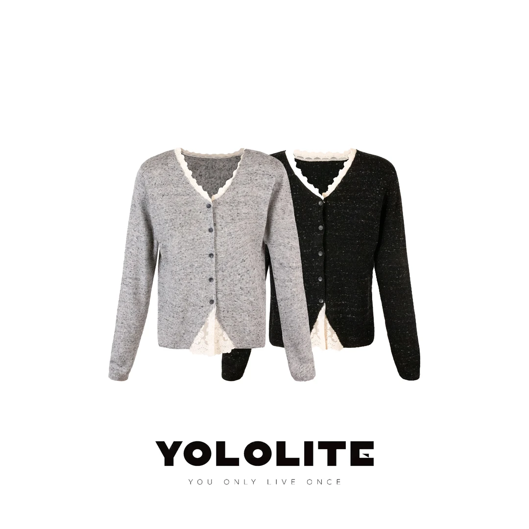 YOLOLITE【休闲日记】2643夏季新款百搭单排扣针织衫上衣打底衫
