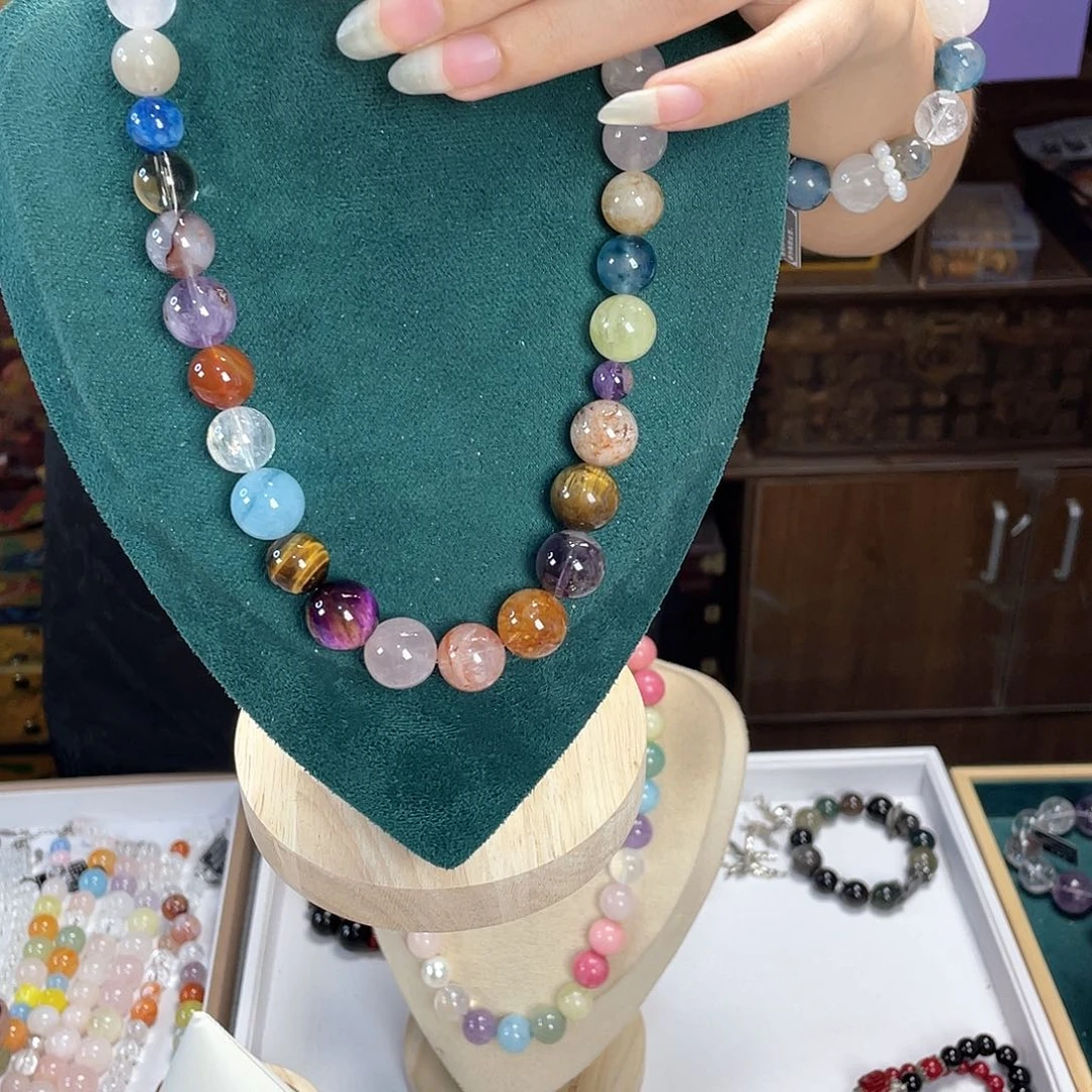 水晶手链银S925镀金镶嵌