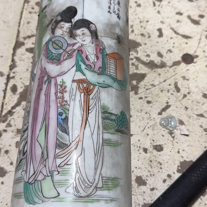 盐***落陶摆件攀登高峰艺术瓷器