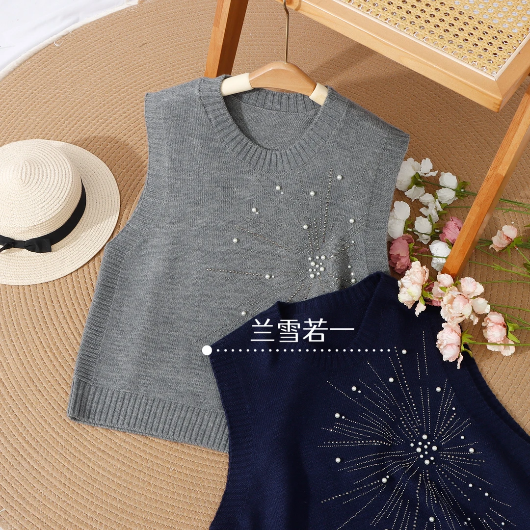 【兰雪若一】25年春季新款羊毛背心重工钉珠LX87269