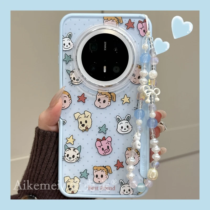 适用华为mate70pro+手机壳卡通可爱原田治Mate60pro+翻盖隐形支架