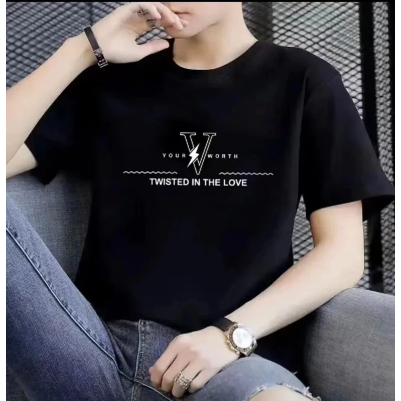 【100%纯棉】2025潮流纯棉圆领短袖百搭男女同款情侣款多种图案05