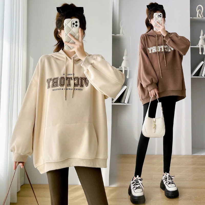 X3849#12.18 孕妇卫衣秋冬款优质纯棉宽松大版大码女装上衣