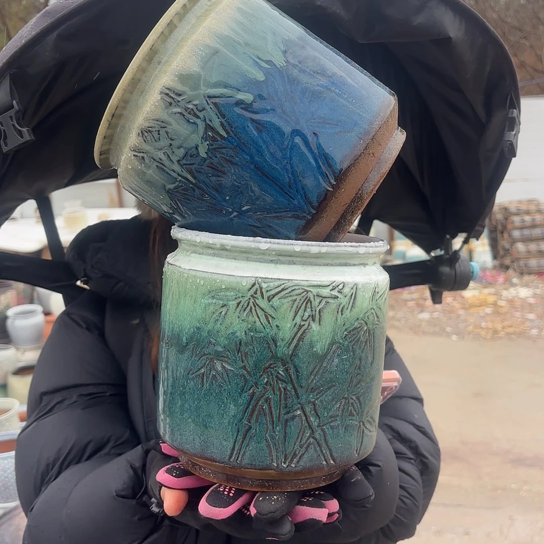 口径17高18两个竹节