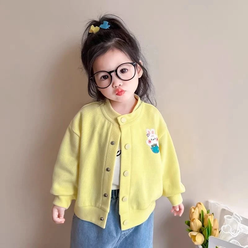 女童外套春秋款儿童棒球服小童洋气时髦上衣宝宝休闲夹克童装开衫