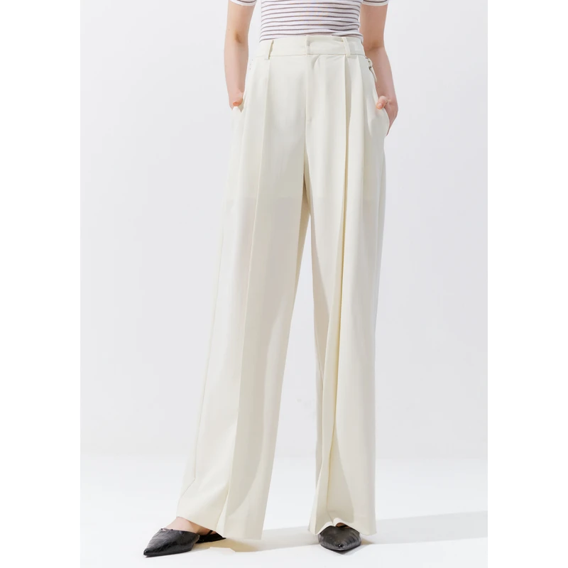 MISSCOCOON松弛感高腰阔腿长裤0252