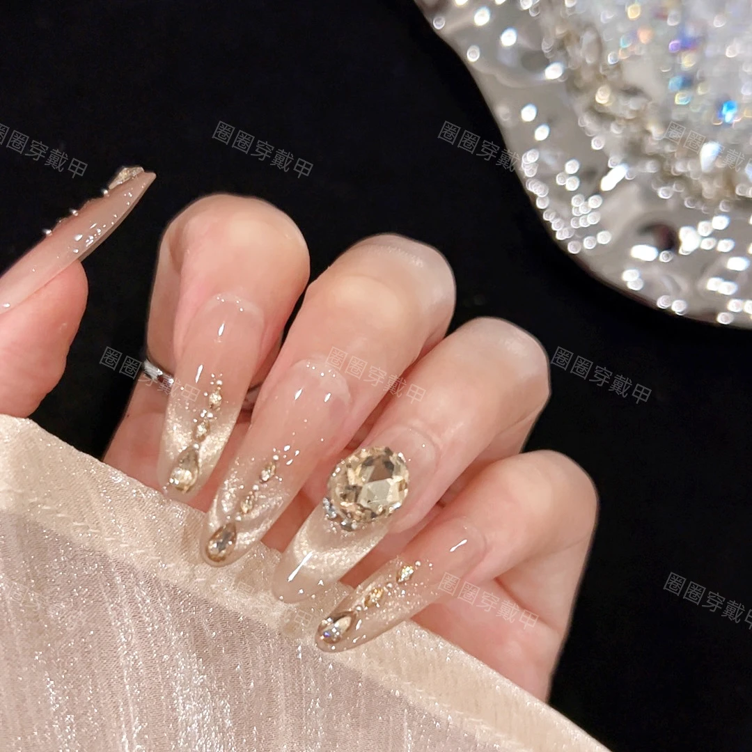 【轨迹】手工穿戴甲10片装可拆卸宠粉爆款气质美甲贴带收纳盒