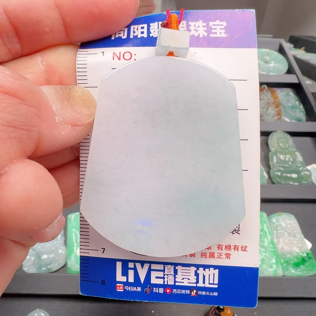 翡翠未镶嵌颈饰无事牌