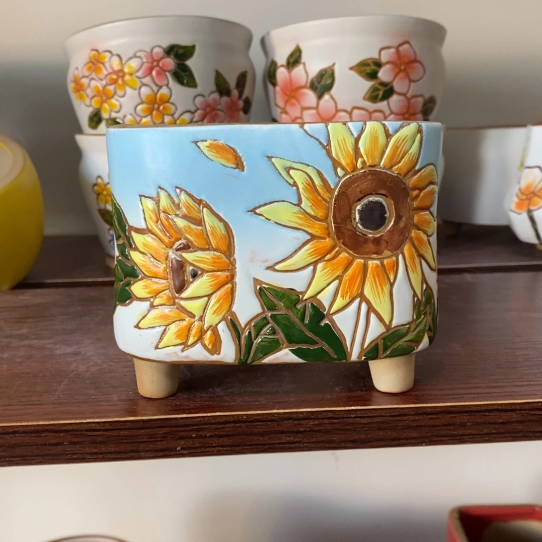 红陶韩式多肉植物花盆