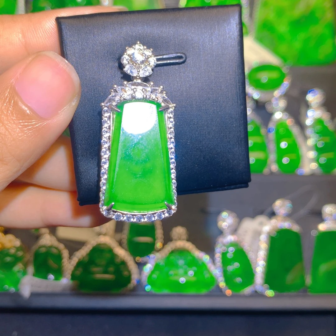 翡翠银S925镶嵌颈饰