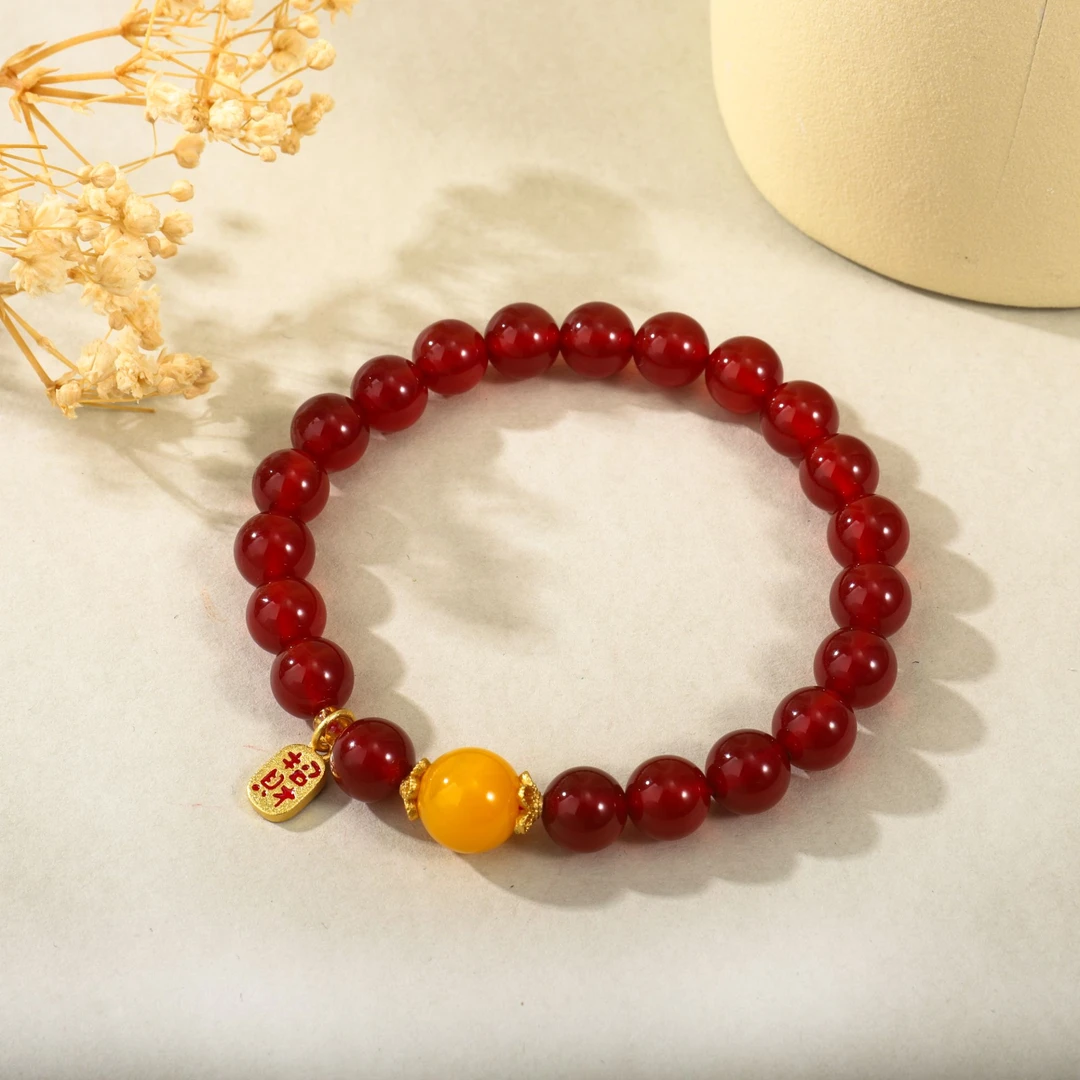 K09特级红玛瑙8A手串单圈