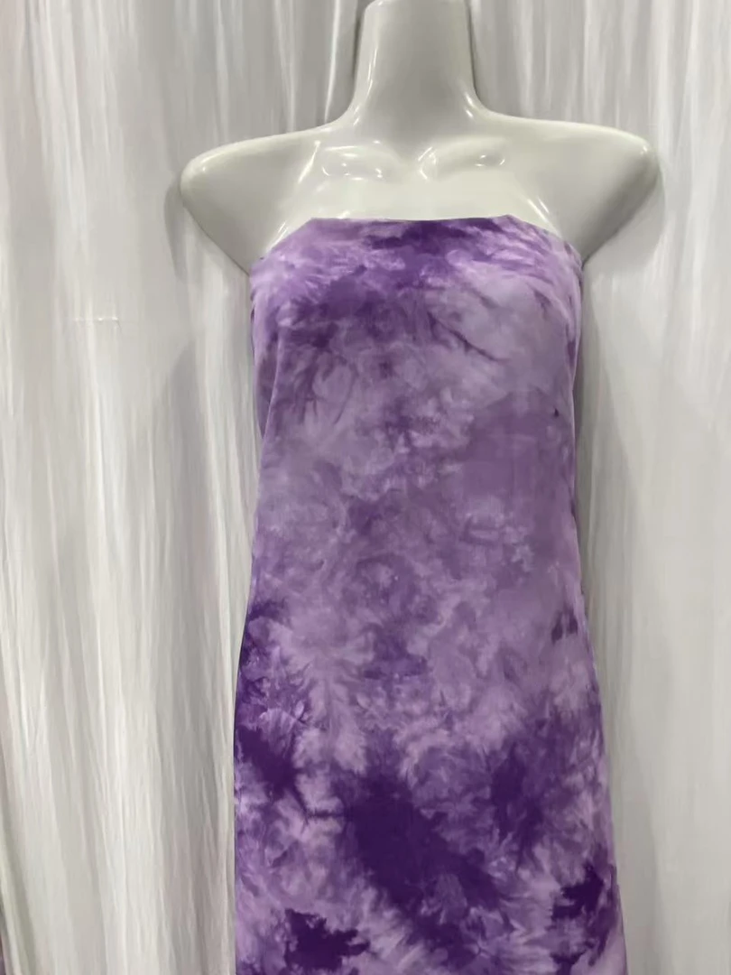 紫色纯手工植物扎染面料