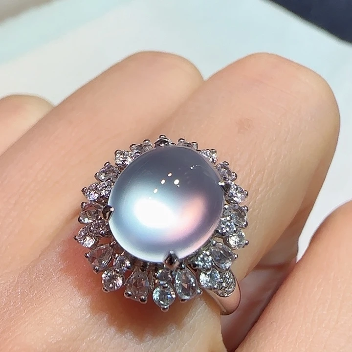 翡翠戒指18K金镶嵌戒指