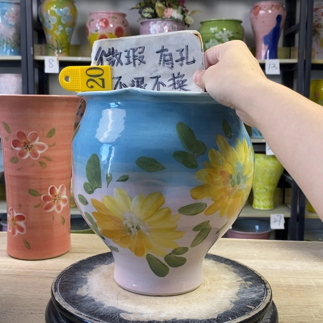 景德镇手绘陶瓷花盆